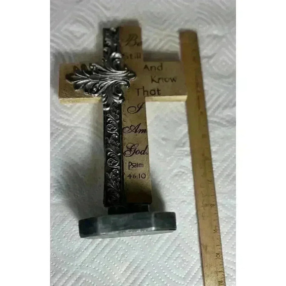 Free Standing Cross Psalm 46:10 Be Still And Know That I Am God Bible Religion - Picture 6 of 16